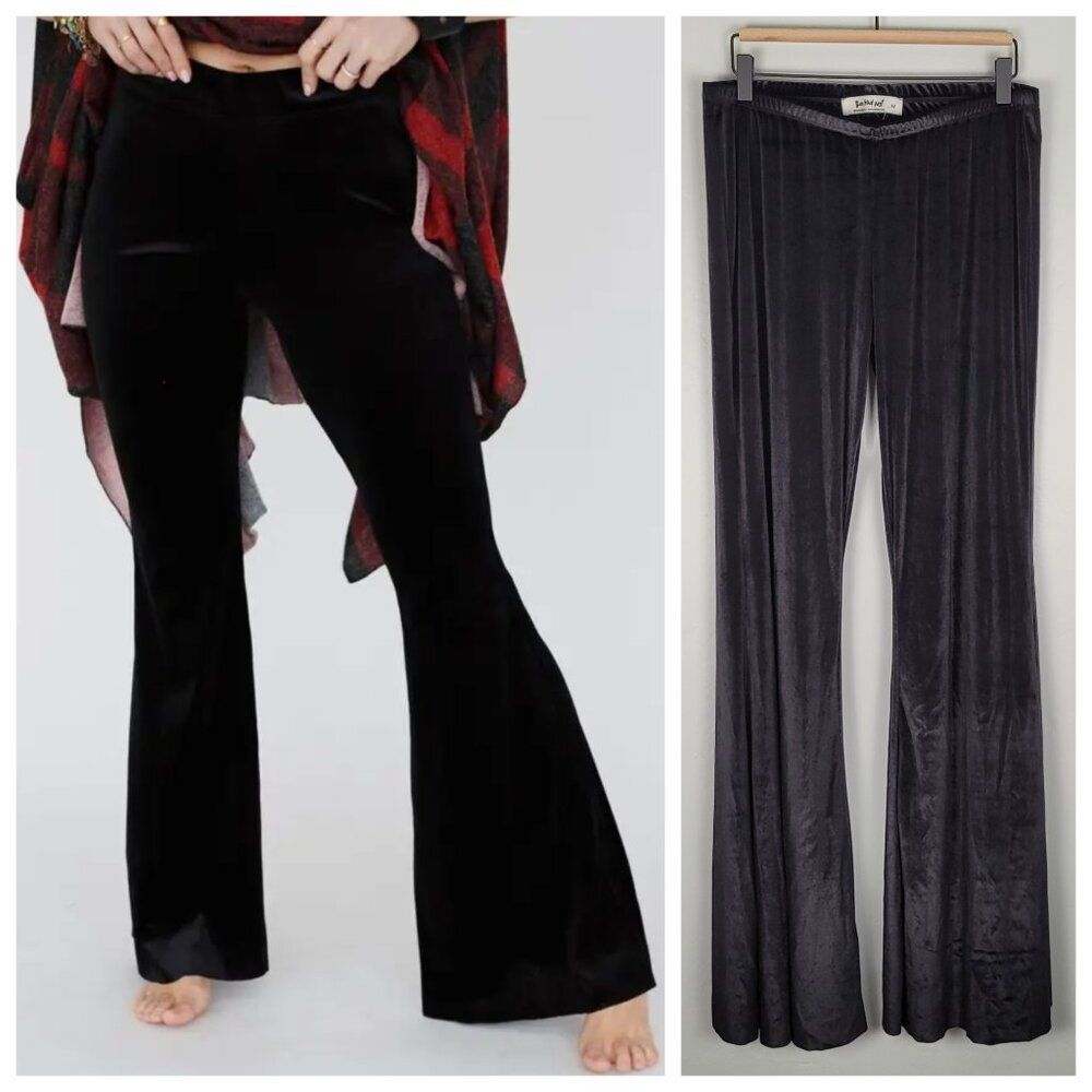 Black Velvet Flare Pants